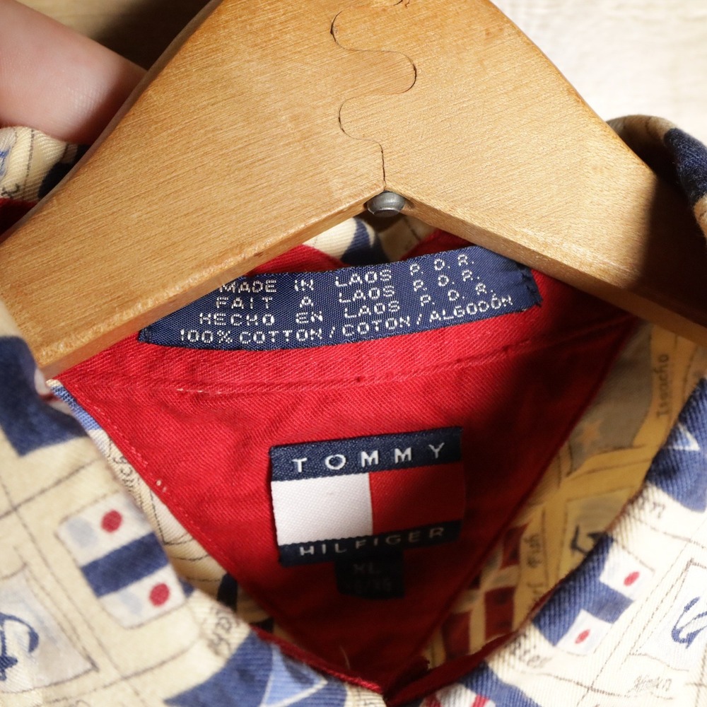 Tommy Hilfiger Nautical Flags Print Button Down Shirt Mens XL Long Sleeve Casual - Picture 5 of 5